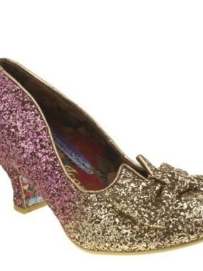 IC Fancy That Glitter Block Heel Pumps in Purple and Gold  NIB  Size 38